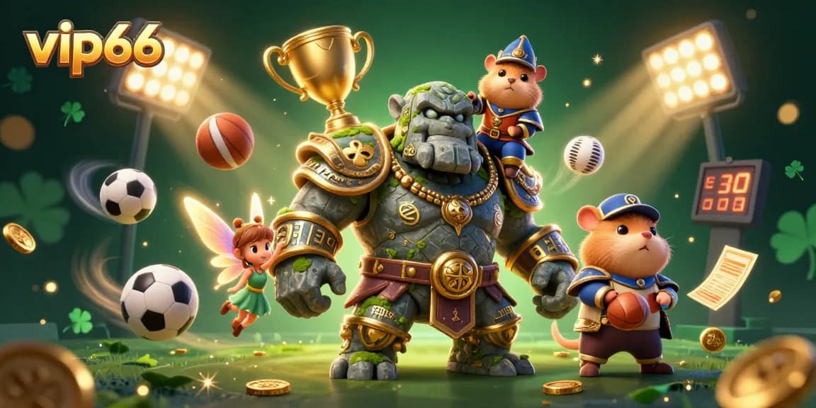 Engage in thrilling moments at vip66 with golem guardian, fairy magic, and sports betting excitement.