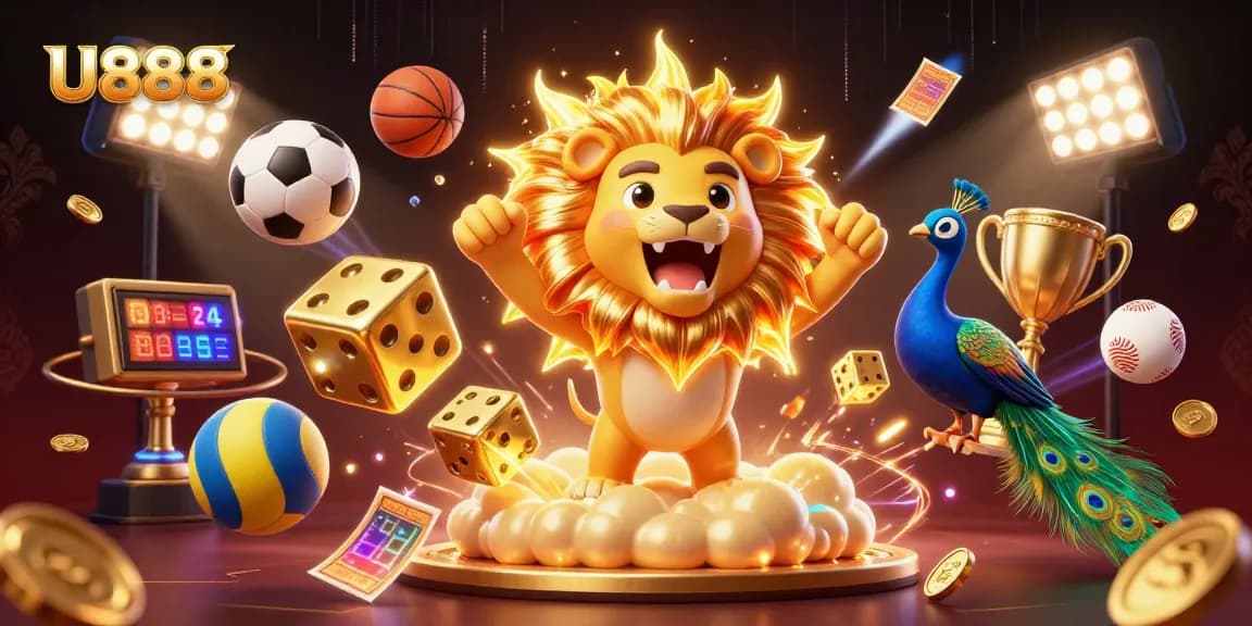 U888 captures the excitement of online gaming with vibrant characters and dynamic sports elements.