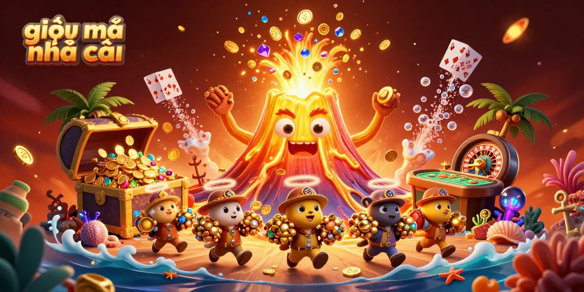 Experience the thrilling world of giải mã nhà cái with vibrant 3D illustrations of winning treasures.