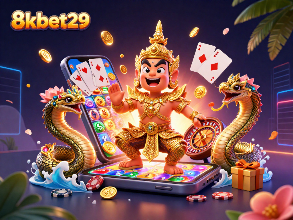 Experience thrilling gaming at 8kbet29 with vibrant visuals and engaging casino elements.