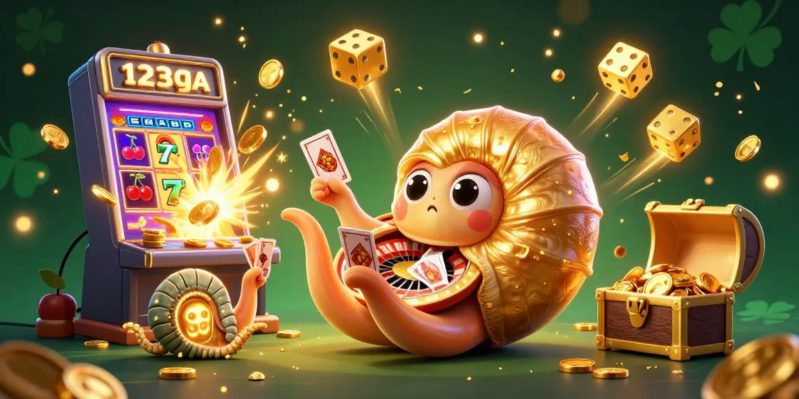 Engage with the vibrant 123ga casino scene featuring a giant nautilus roulette wheel, slot explosions, and sparkling treasures.