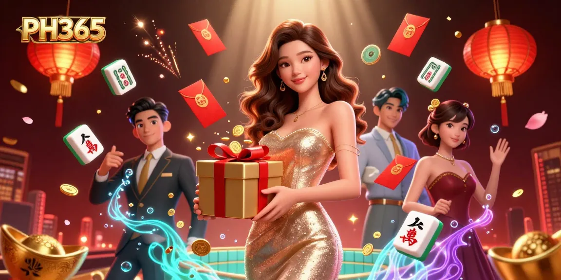 Engage with PH365's exciting casino experience featuring festive decor and dynamic game elements.