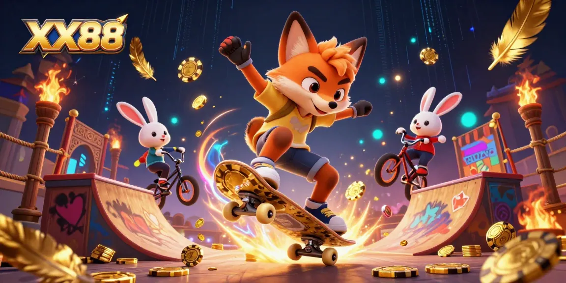 Experience thrilling gameplay with XX88 and vibrant casino action in a dynamic 3D scene.