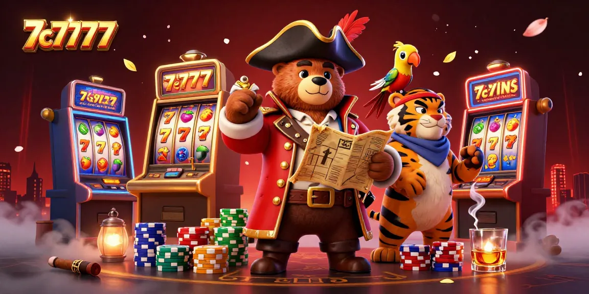 Experience thrilling wins with 7c7777's vibrant slots and rich gaming atmosphere in this 3D illustration.