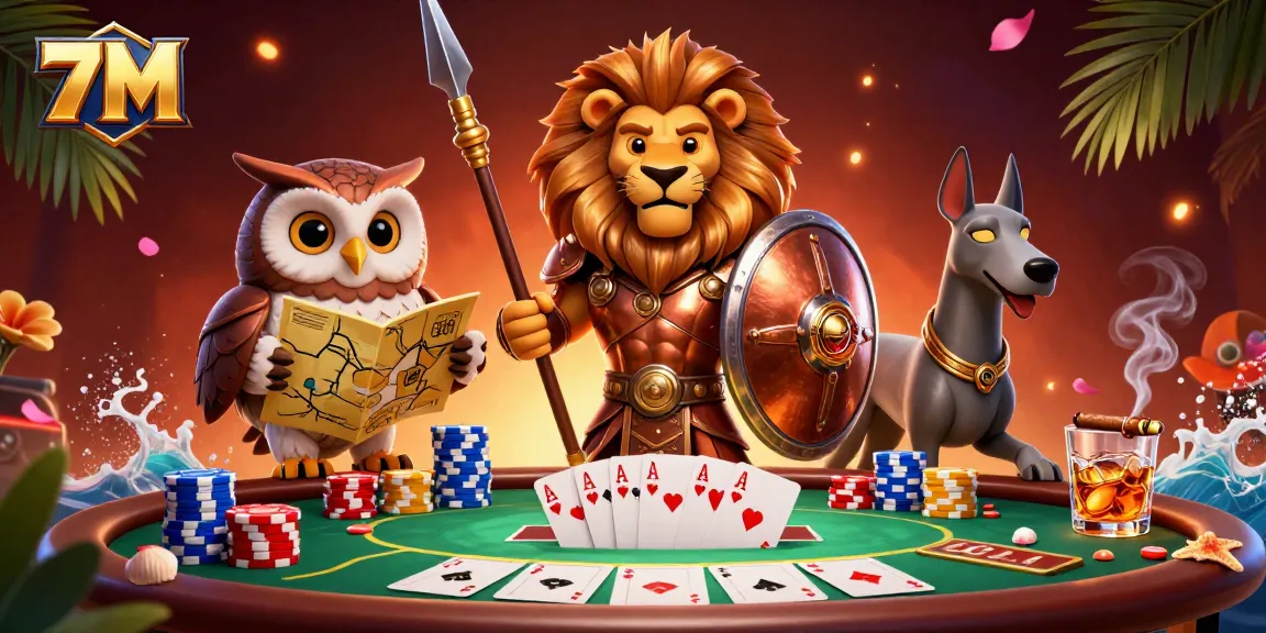 Experience the exhilarating action of 7M Sports Betting with dynamic characters and a vibrant poker scene.