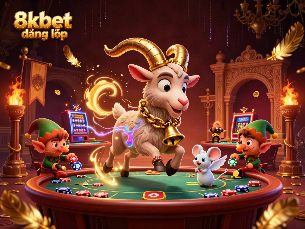 Engage with thrilling 8xbet đăng nhập adventures in a vibrant holiday-horror casino scene.