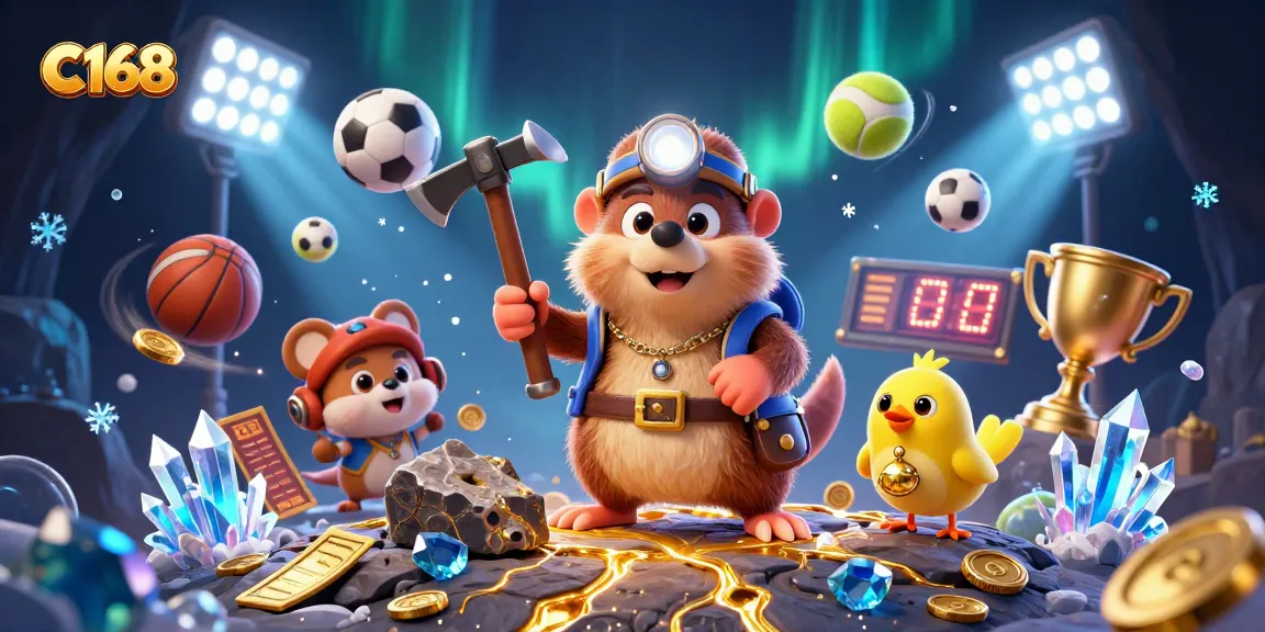 C168 sports betting action featuring 3D characters and dynamic elements in a vibrant casino scene