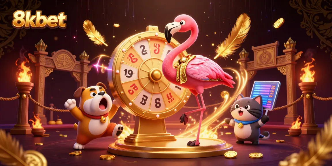 Experience thrill with 8kbet as contestants celebrate big wins and prizes in a vibrant casino setting.