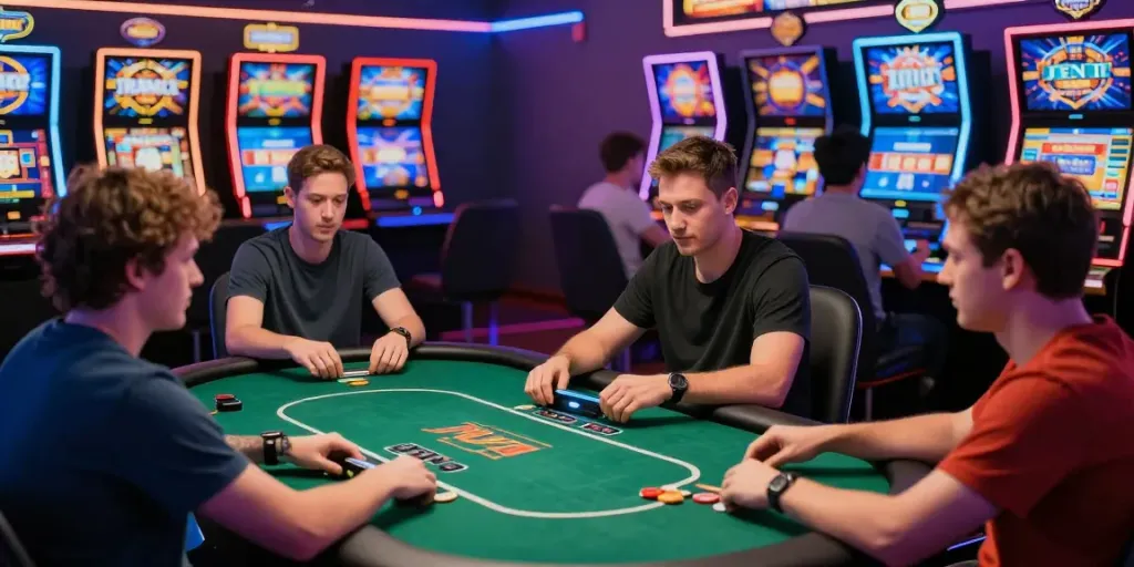 EE88 online gaming experience with diverse players enjoying various games in a vibrant virtual casino.