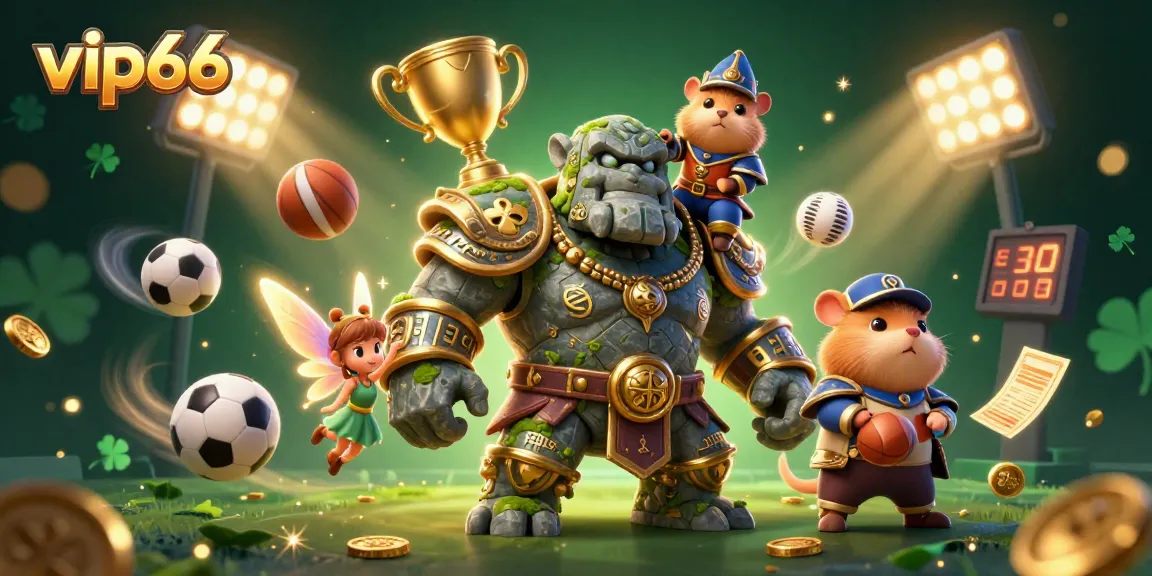 Engage in thrilling moments at vip66 with golem guardian, fairy magic, and sports betting excitement.