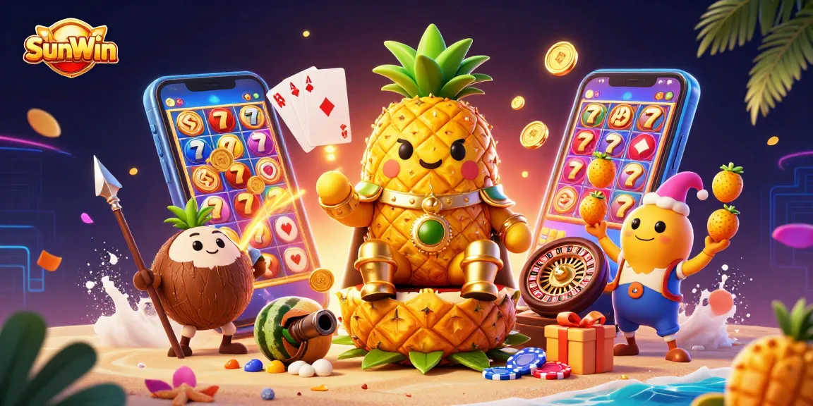 Experience thrilling gameplay with SunWin in this dynamic illustration featuring casino elements.