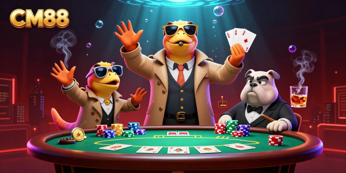 Experience CM88's thrilling casino vibes with cartoon raptors trying to enter a VIP lounge.