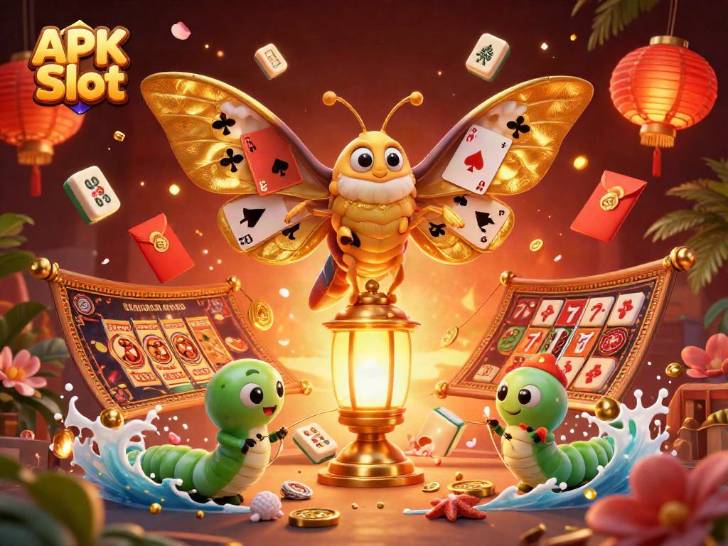 Play thrilling APK Slot games featuring vibrant 3D illustrations of casino-themed characters and elements.