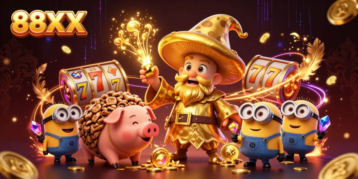 Spin the reels at 88XX casino with magical gold creatures and vibrant treasures.