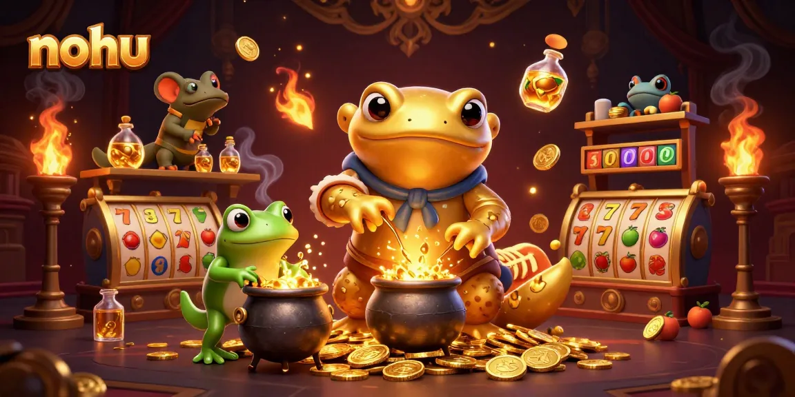 Experience nohu jackpot excitement with a golden salamander alchemist and dynamic slot game elements.