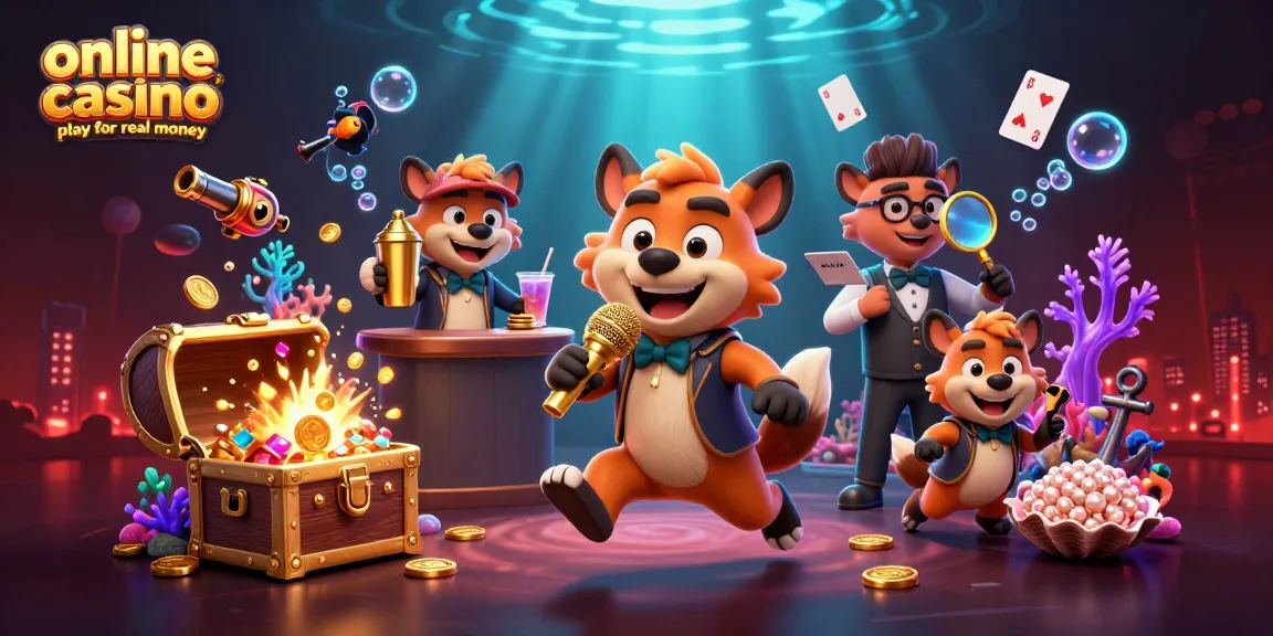 Hyenas deliver laughs at the online casino play for real money club, showcasing vibrant casino elements.