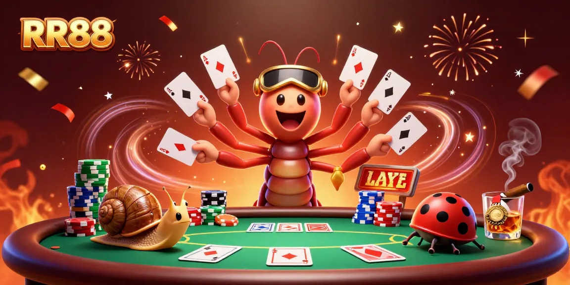 Engage with the thrilling ambiance of RR88 as a cartoon dealer and charming characters animate the online casino experience.